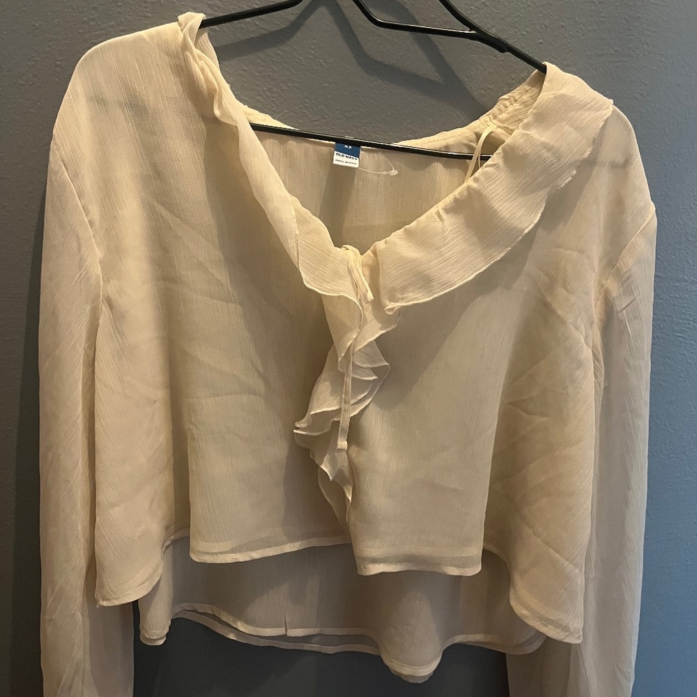Old Navy cream blouse